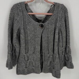 Silvia Novelli NOBA Knit Cardigan Sweater With Single Button Closure